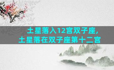 土星落入12宫双子座,土星落在双子座第十二宫