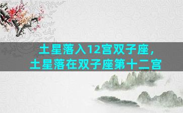 土星落入12宫双子座，土星落在双子座第十二宫
