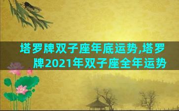塔罗牌双子座年底运势,塔罗牌2021年双子座全年运势