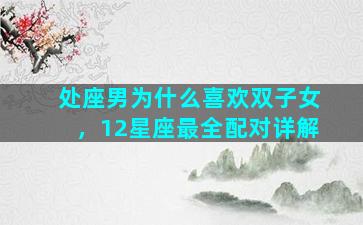 处座男为什么喜欢双子女，12星座最全配对详解