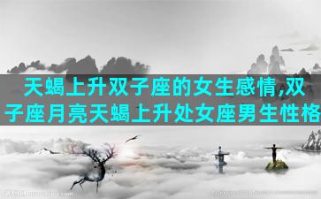 天蝎上升双子座的女生感情,双子座月亮天蝎上升处女座男生性格