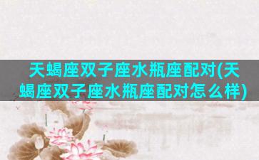 天蝎座双子座水瓶座配对(天蝎座双子座水瓶座配对怎么样)
