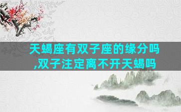 天蝎座有双子座的缘分吗,双子注定离不开天蝎吗