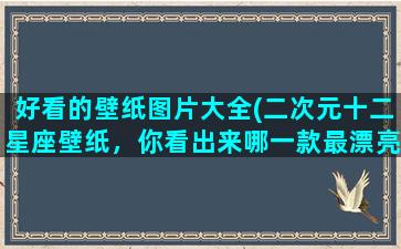 好看的壁纸图片大全(二次元十二星座壁纸，你看出来哪一款最漂亮了吗)