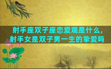 射手座双子座恋爱观是什么,射手女是双子男一生的挚爱吗