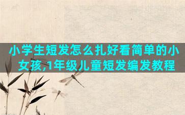 小学生短发怎么扎好看简单的小女孩,1年级儿童短发编发教程