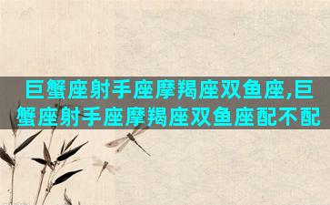 巨蟹座射手座摩羯座双鱼座,巨蟹座射手座摩羯座双鱼座配不配