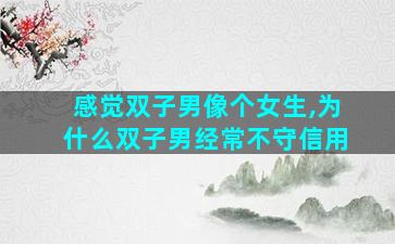 感觉双子男像个女生,为什么双子男经常不守信用