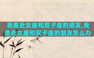 我是处女座和双子座的朋友,我是处女座和双子座的朋友怎么办