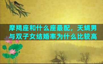 摩羯座和什么座最配，天蝎男与双子女结婚率为什么比较高