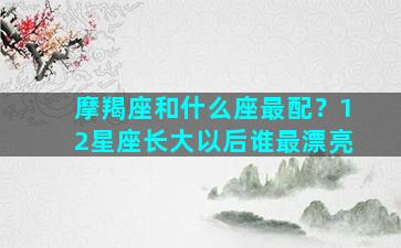 摩羯座和什么座最配？12星座长大以后谁最漂亮