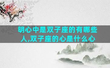 明心中是双子座的有哪些人,双子座的心是什么心