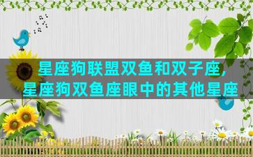 星座狗联盟双鱼和双子座,星座狗双鱼座眼中的其他星座