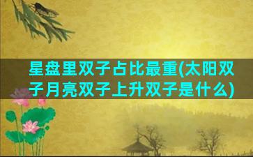 星盘里双子占比最重(太阳双子月亮双子上升双子是什么)