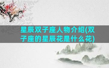 星辰双子座人物介绍(双子座的星辰花是什么花)