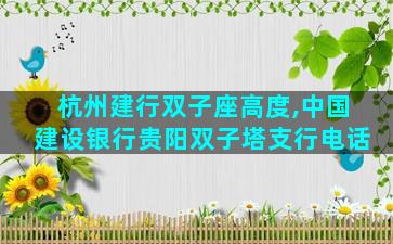 杭州建行双子座高度,中国建设银行贵阳双子塔支行电话