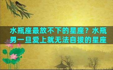 水瓶座最放不下的星座？水瓶男一旦爱上就无法自拔的星座