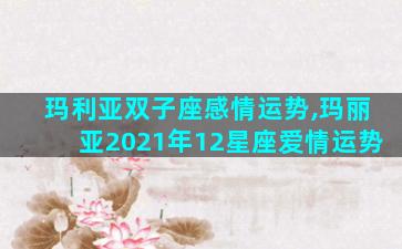 玛利亚双子座感情运势,玛丽亚2021年12星座爱情运势