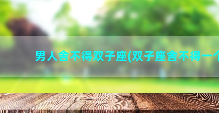 男人舍不得双子座(双子座舍不得一个人)