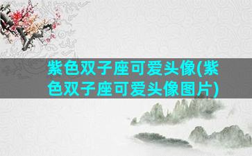 紫色双子座可爱头像(紫色双子座可爱头像图片)