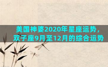 美国神婆2020年星座运势，双子座9月至12月的综合运势