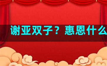 谢亚双子？惠恩什么意思