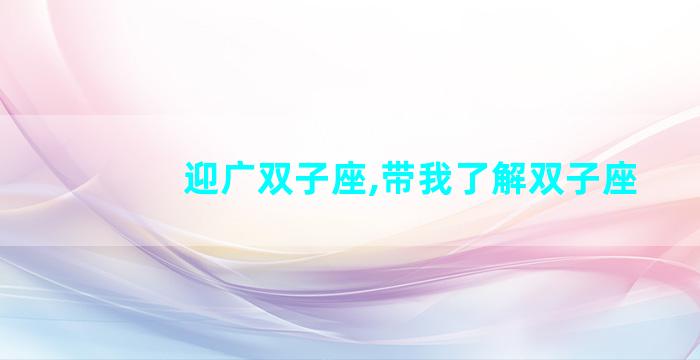 迎广双子座,带我了解双子座