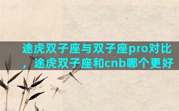 途虎双子座与双子座pro对比，途虎双子座和cnb哪个更好