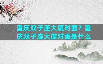 重庆双子座大厦对面？重庆双子座大厦对面是什么