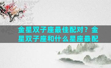 金星双子座最佳配对？金星双子座和什么星座最配