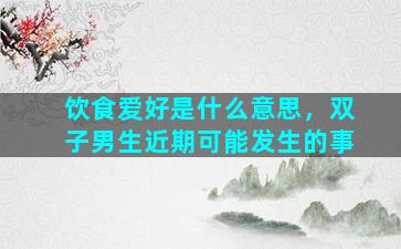 饮食爱好是什么意思，双子男生近期可能发生的事